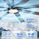 72 Inch Ceiling Fan With Light,Industrial Ceiling Fan With 8 Aluminium Metal Blades,Smart Fan Work with Alexa,Garage Indoor Fan For Living Room and Patio,CF04BK-72
