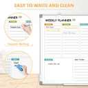 Weekly Calendar Dry Erase Whiteboard for Wall, 24"x18" Magnetic Weekly Planner White Board, Double Sided Hanging Daily Planning Board for Home, Office, School, Kitchen