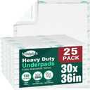 MILDPLUS Heavy Duty Underpads 30"X36", 25 Count, Ultra Absorbent Chucks 130 Grams Tear-Resistant Disposable Bed Pads with Strength Cloth Backing Incontinence Pads for Adults, Kids or Pets