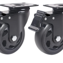 4 Inch Caster Wheels 2000lbs,Casters Set of 2``,Heavy Duty Plate Casters with Double Ball Bearings,YAEMIKY Premium Polyurethane Swivel Caster Wheels for Cart,Furniture,Workbench16pcs Screws Included