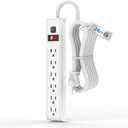 Surge Protector Power Strip, 24 Feet Extension Cord, 600 Joules Surge Protection, Multiple Protection 6 Outlet Strip, 14 AWG Cord, 15A/1875W, ETL Listed