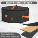 kushon Hat Storage Box for Women & Men, Hardboard Support Hat Boxes with 1 Door Hook Hat Organizer, Cowboy Hat Box for Travel, Hat Bag Hat Case (Black)