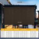 sunoff Outdoor Roller Shades, Cordless Patio Roller Up Blinds with Shade Cloth for Porch Gazebo Pergola Balcony Backyard, 2 Poles & 1 Fabric, Mocha, 72" Wx96 H