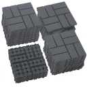 Plastic Interlocking Deck Tiles 36 Pack 12"x12" | Non-Slip Tool-Free Waterproof Outdoor Flooring All Weather Use Patio Floor Decking Tiles for Porch Poolside Balcony Backyard Garden | Dark Grey