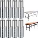 8 Pack 6" Adjustable Metal Table Leg Extensions Galvanized Steel Workbench Legs Fits 1-5/8 Inch Tubing for Heavy Duty Table Leg Extenders Stainless Steel Tables Multifunctional