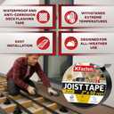 XFasten Butyl Joist Tape for Decking, 2 Inch x 50 Feet (8-Pack, 600ft) – Waterproof and Anti-Corrosion Deck Flashing Tape for Joists, Weatherproof Butyl Sealant for Deck Protection and Longevity