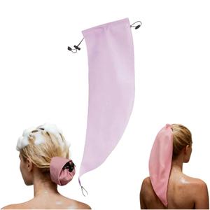 Crown Washing Shower Cap Ponytail, Reusable Waterproof Hair Sleeve for Long Hair, Adjustable Shower Cap for Styled Long Curly Locs Braids, For Women Shower, Gym, Beach, Travel, Pool (Purple-1pc)