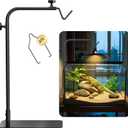 Reptile Heat Lamp Stand Adjustable 18"-32": Light Holder Fixture with Heavy Base for Bearded Dragon, Turtle, Snake, Lizard Terrarium Heating Dome Lamps for Tank or Aquarium Use