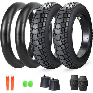 16/20/26 x 4.0 Fat Tire for Ebike, Mountain Bike, Tricycle, Ideal for Snow, Mud, Gravel Road, Heavy Duty Wear-Resistant All-Terrain 1/2 Tires (1/2 Tubes)，3 Colors