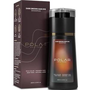 Polar Haircare - Hair Dye Shampoo Dark Brown for Gray Hair Shampoo Dye For Women & Men Natural Dye Kit - Hair Dye Product - Vegan Hair Color 6.76 Fl Oz Shampoo Dye Hair Color Dark Brown Hair Dye