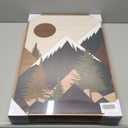 KUVIOKE Morden Mountains Framed Wall Art Boho Pine Tree Forest Nature Landscape Artwork Bohemain Farmhouse Rustic Bedroom Living Home Decor 16x24in (Natural Framed) (Wooden Mountain Sunrise)