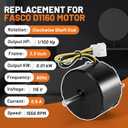 Condenser Bath Fan Motor Replacement for Fasco D1160 Bathroom Fans Motor 3.3" Frame for Fasco 7163-5235 7163-2593 7163-9676 for Broan Nutone Fan 655 661 663 763 665N (1/100HP 1550RPM 115V 60Hz 0.6A)