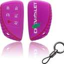 Silicone Key Fob Cover Compatible with 2021 2022 2023 2024 2025 Chevy Tahoe Suburban Key Shell Accessories Key Fob Cover Case Protector Rubber Fob Protector 6 Button (Pink)