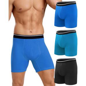 Incontinence Underwear for Men 150ML Absorbent Washable Reusable Leak Proof Cotton Protective Boxer Briefs 3 Pack (Multicolor01, Large)