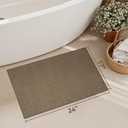 MontVoo Bath Mat Rug-Ultra Thin Non Slip Bath Mats for Bathroom Mat Quick Dry, Rubber Backing Washable Bathroom Rugs Fit Under Door, Absorbent Bath Rugs for Floor,17"x24",Khaki