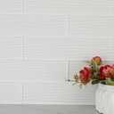 Lovdeco White Water Wave Glass Subway Tile, Glass for Bathroom Kitchen Backsplash Wall, 3 x 12 Inch, 4 Sq.Ft.