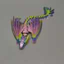 3D Printed Dragon, Feathered Wyvern Dragon with Wings Articulated Dragons, Fidget Dragons 3D Printed Toys Desktop Pet 3D Printing Animals Toy (1-rainbow Color)