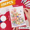 200 Sheets 5x7 Inch Watercolor Paper Bulk, 140lb /300GSM White Cold Press Water Color Paper for Kids Adults Artists. Thick Cotton Bulk Watercolor Papers for Art Supplies