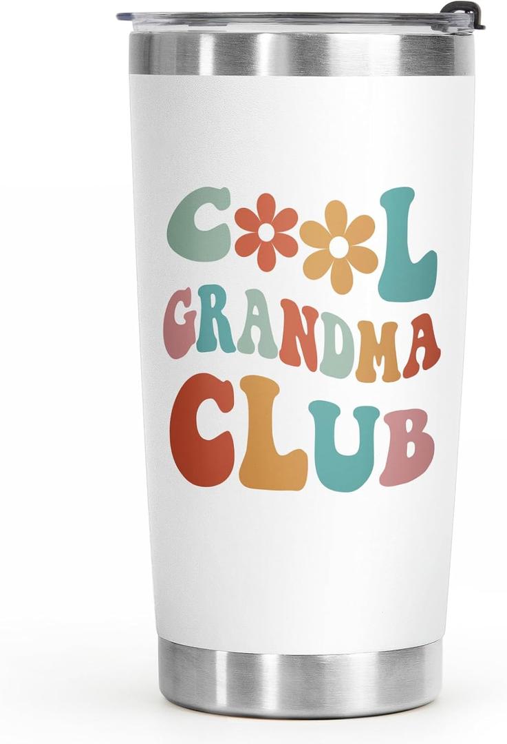 Aurahouse Mothers Day Grandma Gifts-Cool Grandmas Club Tumbler 20oz, Birthday Gifts for New Grandmas, First Time Grandma-to-be, Nana, Mimi, Gigi Christmas Coffee Cup