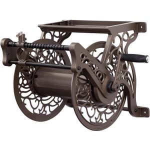 Liberty Garden Products Garden 707 Decorative Wall Mount Garden Guide Hose Reel, Bronze