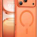 DUEDUE for iPhone 17 Pro Case Magnetic [Compatible with Magsafe], Translucent Matte Back Protective Cover Anti-Scratch Shockproof Phone Case for iPhone 17 Pro 6.3", Orange