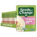SEEDS OF CHANGE Certified Organic Jasmine Rice, Organic Food, 8.5 oz Pouch (Pack of 12) (EXP 06/30/27)