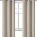 BGment Camel Room Darkening Curtains 63 Inches Long - Grommet Thermal Insulated Drapes Window Treatment Curtains for Bedroom, 2 Panels, 42 x 63 Inch
