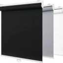 SHADEMOON Blackout Cordless Roller Shades for Indoor Windows, Room Darkening Blind with Spring System Pull Down, Thermal Insulated UV Block Fabric, Home Office (100% Blackout, Black, 25" W x 72" H)