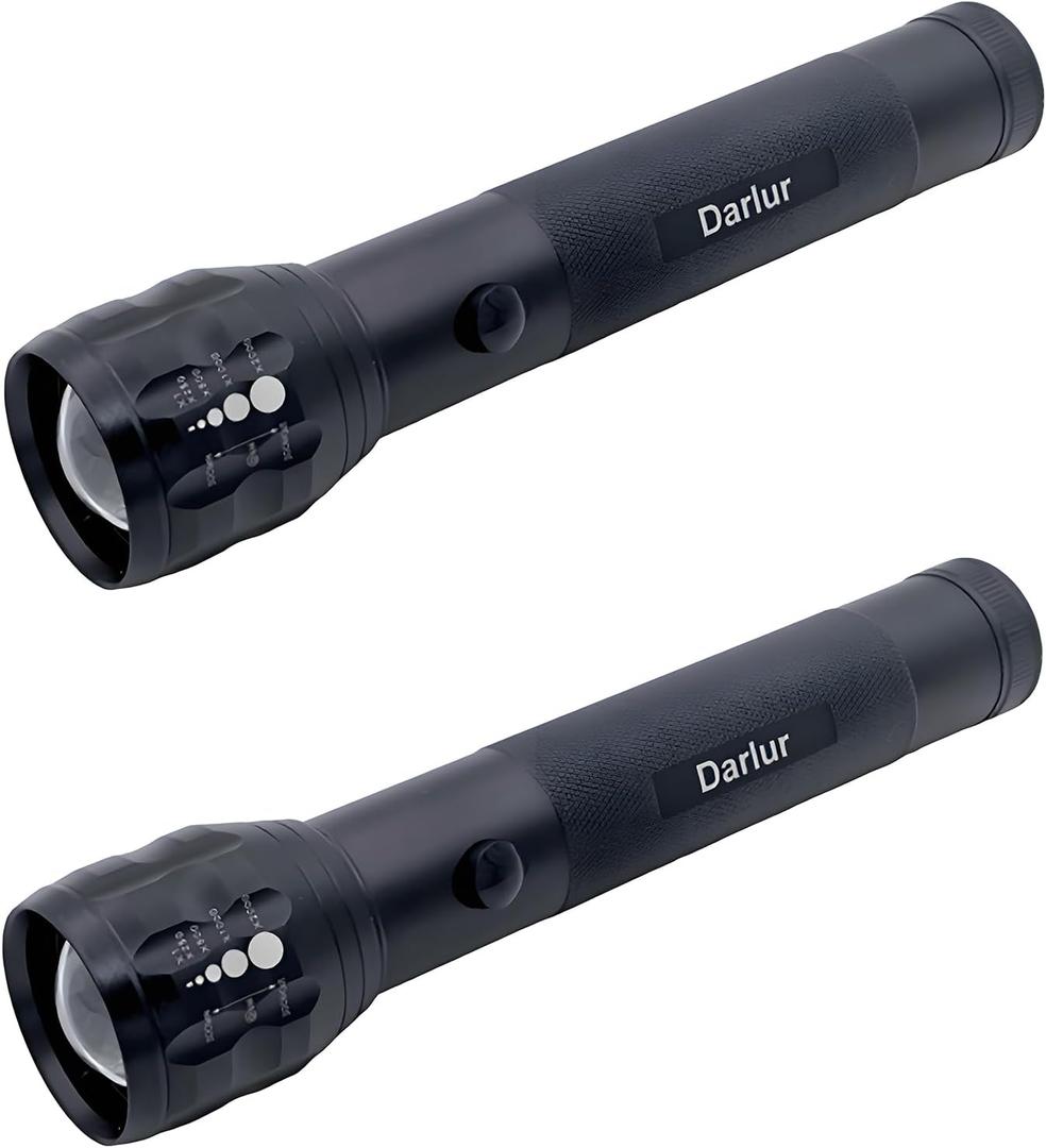 LED Flashlight, High Lumens, 2 D Cell Battery Powered, Aluminum Body (2)