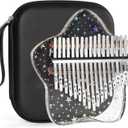 Beveetio Clear Kalimba Thumb Piano With Eva Protective Case, Transparent Crystal Kalimba 17 Key, Musical Instrument Gifts, Rainbow Star Finger Piano, Acrylic Mbira