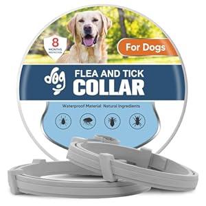 UDyoude Flea Collars for Dog, Flea & Tick Collar for Dogs, Tick Collar for Large Dogs, Upgraded Sturdy & Adjustable 8 Months PreventionPack of 2