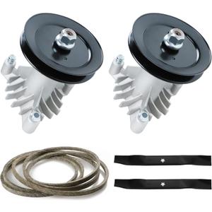 42" Deck Rebuild Kit Spindle Fits for Husqvarna Craftsman LT1000 LT2000,Replaces 2 Spindle 130794 532130794, 2 Blade 134149,2 Pulley 153535 173436,1 Belt 144959