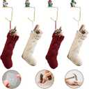 2 x 4 Pack Christmas Stocking Holders,Gnome Metal Stockings Hangers Multiple Uses Hanging Hooks Stocking Holders Bases for Fireplace Xmas Christmas Decor