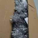  6FT Silver Tinsel Tree Unlit Slim Pencil Christmas Tree Metal