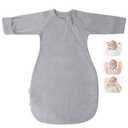 Premium Soft Cotton Transitional Swaddle Sack with Arms Up & Sleeves 0-3 Months, Mitten Cuffs, 2-Way Zipper, Sleeping Sacks for Newborns - Calms Startle Reflex, Boys & Girls Sleep Bag (Classic Gray)