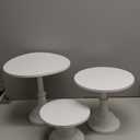 HBlife 3-PCS White Cake Stand Set (8"/10"/12" Plate) for 6-10 Inch Cakes, Perfect Dessert Table Display Set, Cupcake&Cake Stands for Party, Wedding, Birthday, Baby Shower, Anniversary (Metal)