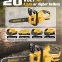 14 Inch Brushless Electric Chainsaw Cordless for Dewalt 20V Battery, Compact Chain Saw with Auto Oiler, Low Kickback, Battery Powered Chainsaw for Tree Trimming, Storm Clean-Up, Wood Cutting, Pruning
