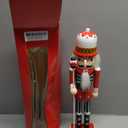 MOMOJIA Wooded Nutcracker, 38cm Christmas Nutcrackers Hand Painted Wooden King Standing Soldier Puppet Handcraft Party Home Offices Decorations