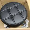 Rolling Stool with Wheels Adjustable Height, Roller Stool for Massage Medical Tattoo Spa Heavy Duty Swivel Desk (Super Thick Cushion, Black)