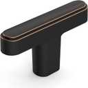 Amerdeco 10 Pack Oil Rubbed Bronze Cabinet Knobs 1.46 Inch(37mm) Single Hole Cabinet Handles Rectangle Drawer Knobs and Pulls for Bathroom Cabinets ZH0065