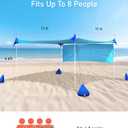 TOURIT Beach Tent Sun Shelter 11x11ft, UPF50+ Protection Beach Canopy Tent Sun Shade with Windproof Design, Outdoor Canopy for Camping, Fishing, Backyard, Blue