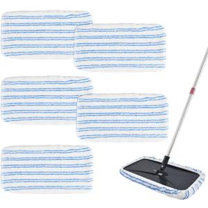 5 Pack Mop Heads Replacements for Ocedar Hardwood Floor 'N More Microfiber Mops,Terry Cloth Mops Refills 15 x 8 Flat Dust Mop Pads for O Cedar mop, Washable & Reusable Mopping Pads