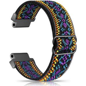Compatible with Garmin Forerunner 235 Bands for Forerunner 220/230/620/630/735XT/235 Lite Approach S20/S6/S5 Women Men,Adjustable Stretchy Solo Loop Elastic Nylon Sport Strap for SmartWatch Replacement