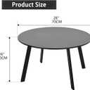 Patio Coffee Table - Metal Steel Outdoor Round Table Weather Resistant Anti-Rust Table (Black)