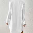 Bsubseach Swimsuit Coverup for Women Button Down Beach Cover Ups Long Sleeve Shirt Dress Modern Blouse Top White S