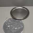 Large Stainless Steel Round Serving Tray,Metal Silver Bar Tray for Displaying Whiskey Flutes,Mirrored Finish Circular Platter,Trays for Home Decor.
