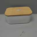 Sweese Small Butter Dish with Lid for Countertop, Airtight Butter Keeper Holds Up to 1 Sticks of Butter, Porcelain Butter Container for Kitchen Decor and Accessories for Kitchen Gift, White