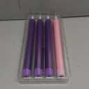 Set of 4 LED Christmas Candle Lights, Battery Operated Taper Candles for Advent Wreath, 3 Purple 1 Rose Flickering Wax Flameless Candles for Holiday School Church Celebration