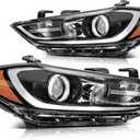 Headlight Assembly Fit for Hyundai Elantra 2017-2018 Driver and Passenger Side Headlamp Bulbs Not Included 92101F3000 92101-F3000