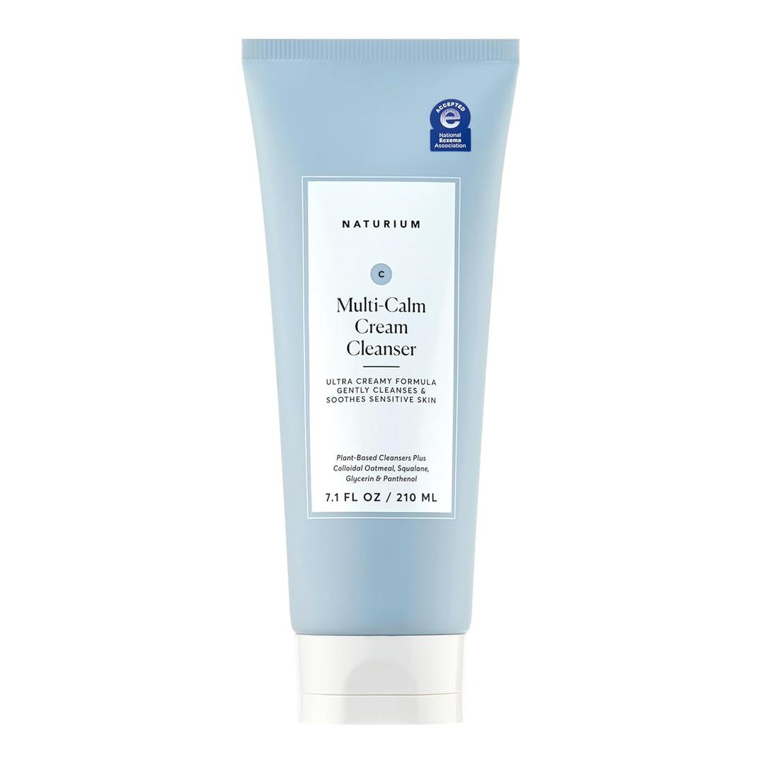 Naturium Multi-Calm Cream Cleanser, Hydrating Face Wash for Eczema-Prone Skin, 210 mL / 7.1 fl oz
